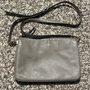 Kate Spade Leila Triple Gusset Crossbody Purse, Grey